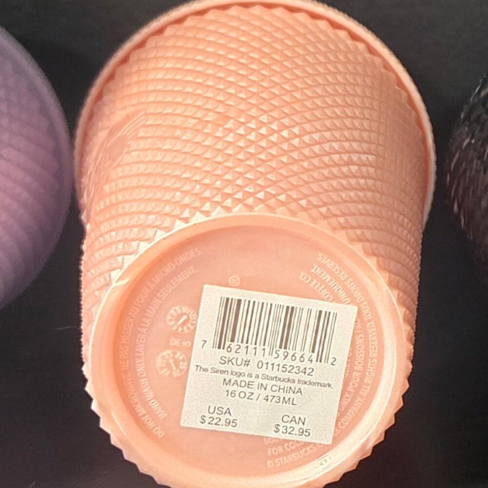 Starbucks Summer 2024 Pink Pearl Bling Studded Grande Tumbler 16oz